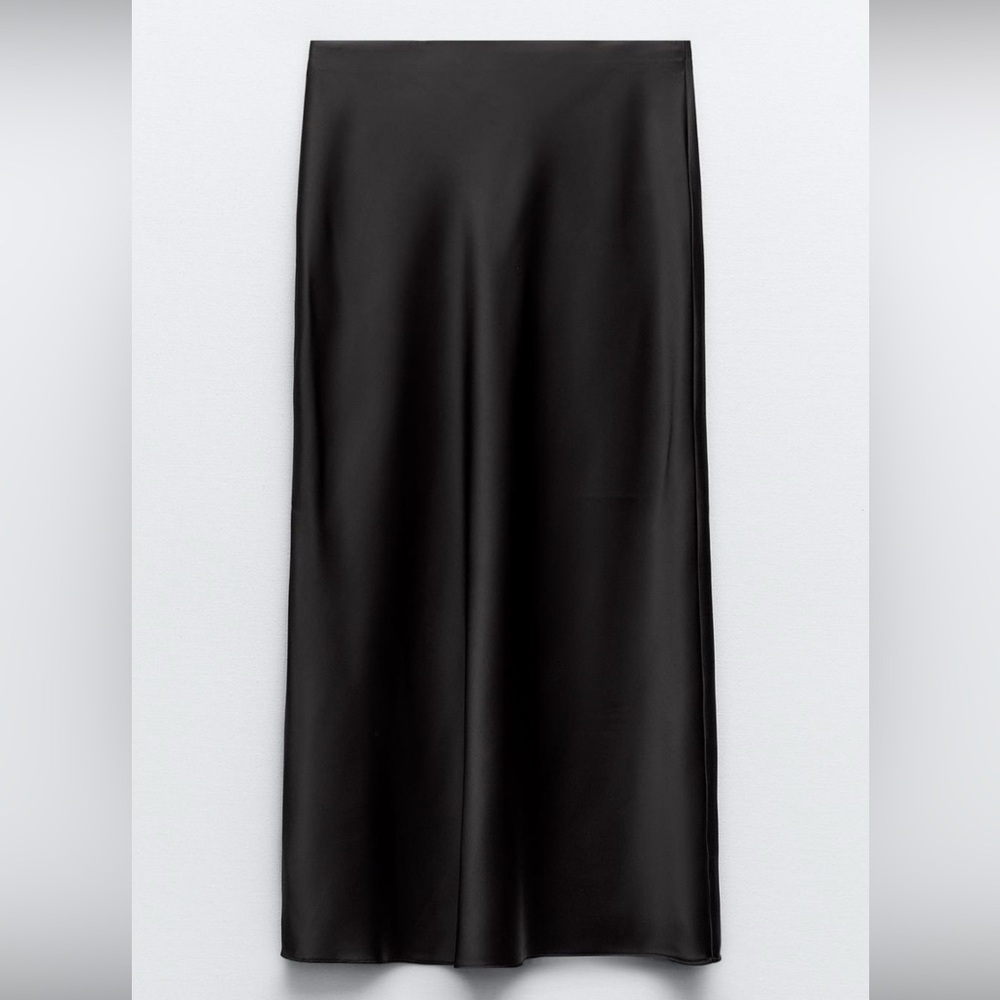 Zara Satin Effect Midi Skirt